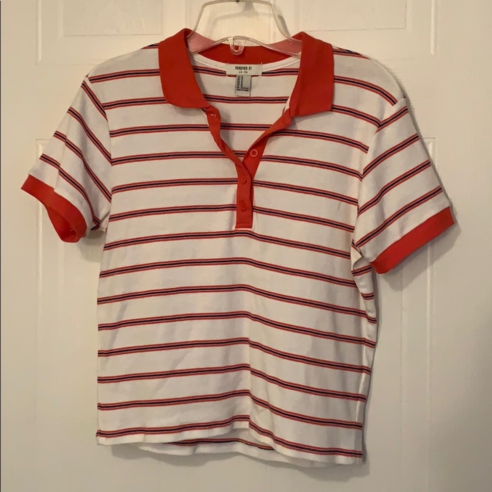 Forever 21 Striped Crop Top